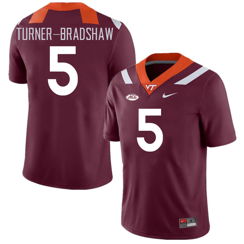 Men #5 Xayvion Turner-Bradshaw Virginia Tech Hokies College Football Jerseys Stitched Sale-Maroon